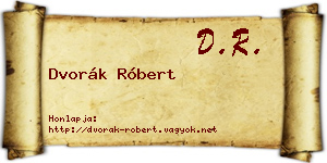 Dvorák Róbert névjegykártya